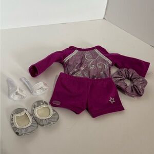 American Girl Purple Gymnastics Outfit Set